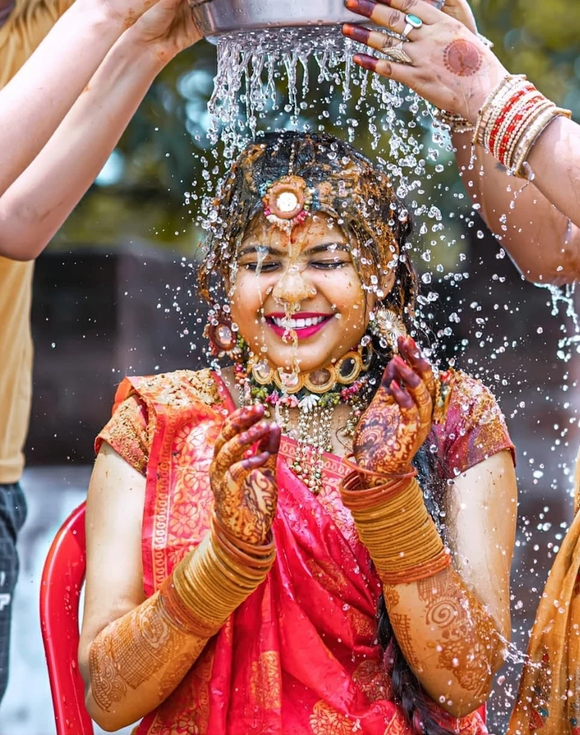 Haldi Water Splash Snan Ritual