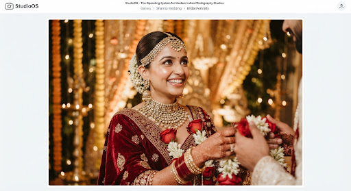 Royal Indian bridal portrait varmala ceremony